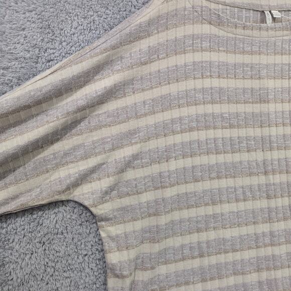 Cato Long Sleeve Striped Neutral Top Dolman Sleeve 22/24W Sweater Beige Gray - Picture 2 of 10